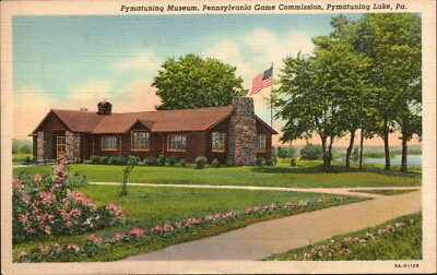 Pymatuning Museum Pennsylvania Game Commission Building Postcard PA 1940's