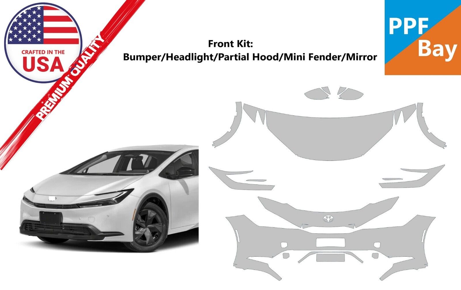 Partial Hood Fender and Mirror Kit | TOYOTA PRIUS PRIME 2024 Partial Hood Fender and Mirror Kit | TOYOTA PRIUS PRIME 2024