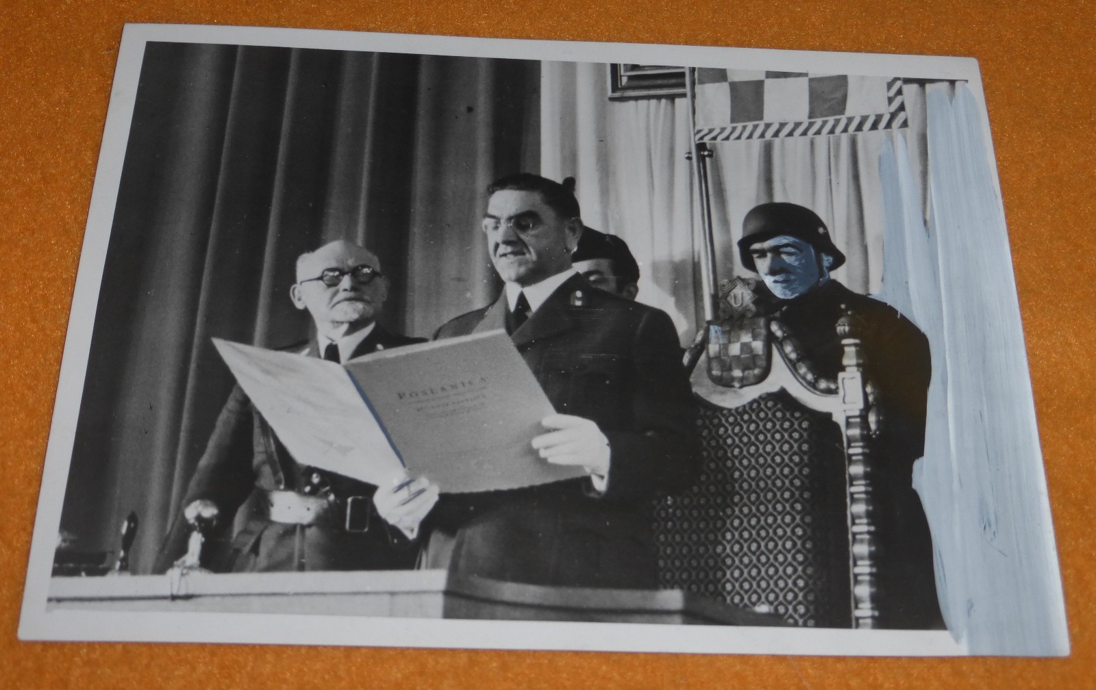 Croatia Poglavnik Foto 2. WK Ante Pavelić im Parlament Zagreb 1942 Kroatien