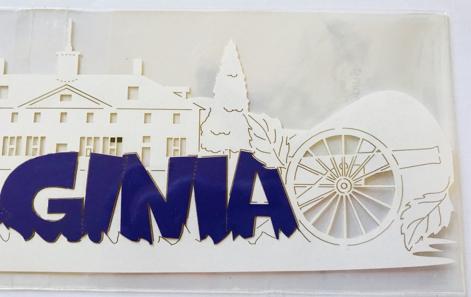 NIP VIRGINIA 8 INCH STAMPING STATION LAYERED LASER DIECUT COLONIAL HISTORY TRIP