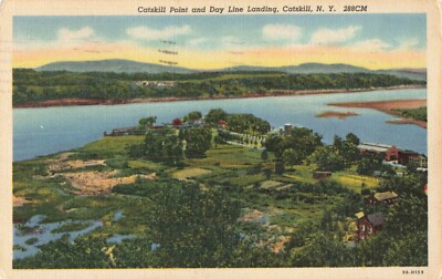 Postcard Catskill Point and Day Line Landing New York