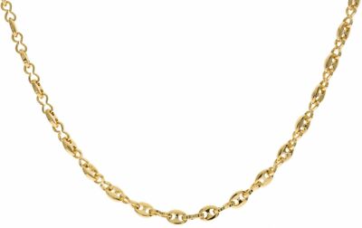 Anchor Chain 3mm 18'' Necklace Heavy 18K Gold Overlay C-12k