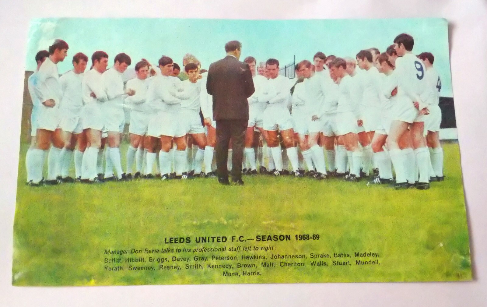 VINTAGE LEEDS UNITED FOOTBALL CLUB 1968 1969 COLOUR TEAM MAGAZINE