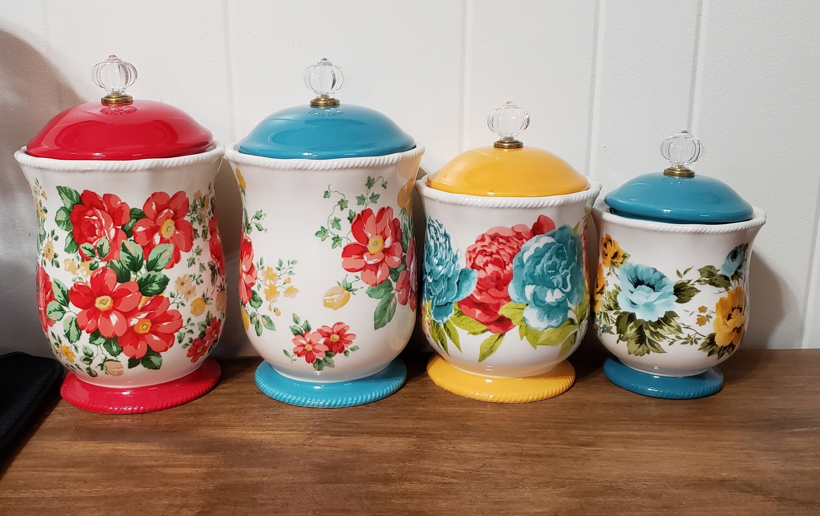 NEW Vintage Floral 10.3Inch Canister Kitchen Decor Stoneware eBay