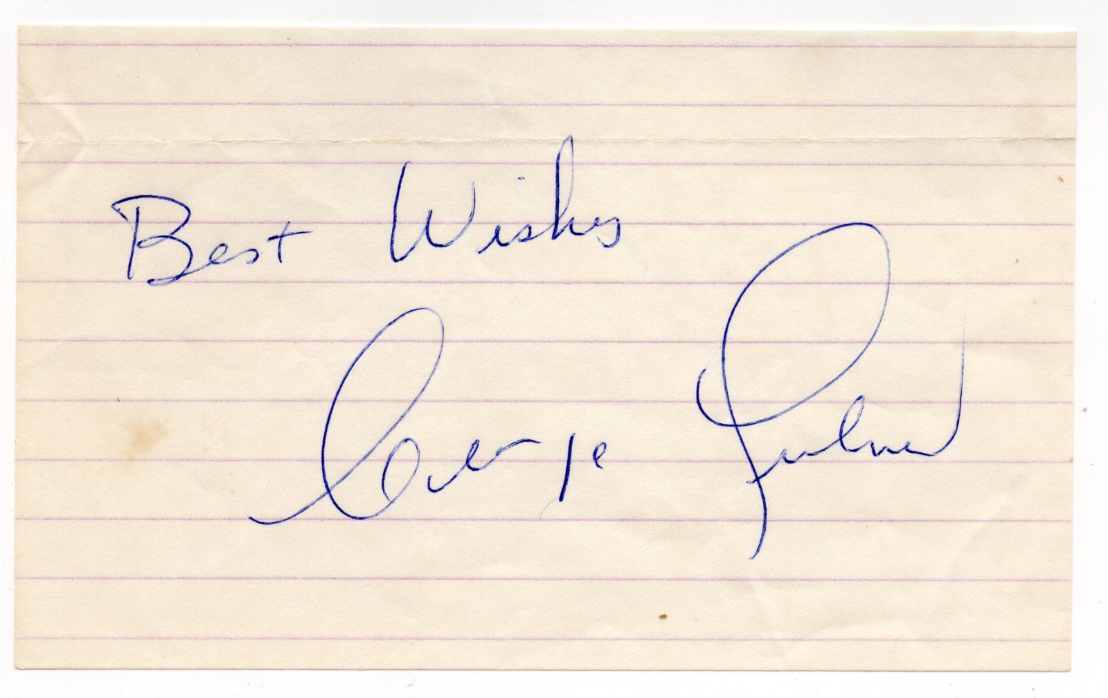 George Culver Autograph (Ink) On A 3.5x6 Cut - Houston Astros