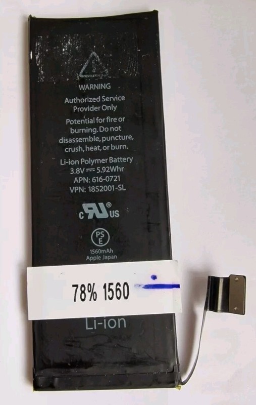 Original Akku Iphone 5s 1560mah Apn 616-0721 78% Kapaz.Gemessen