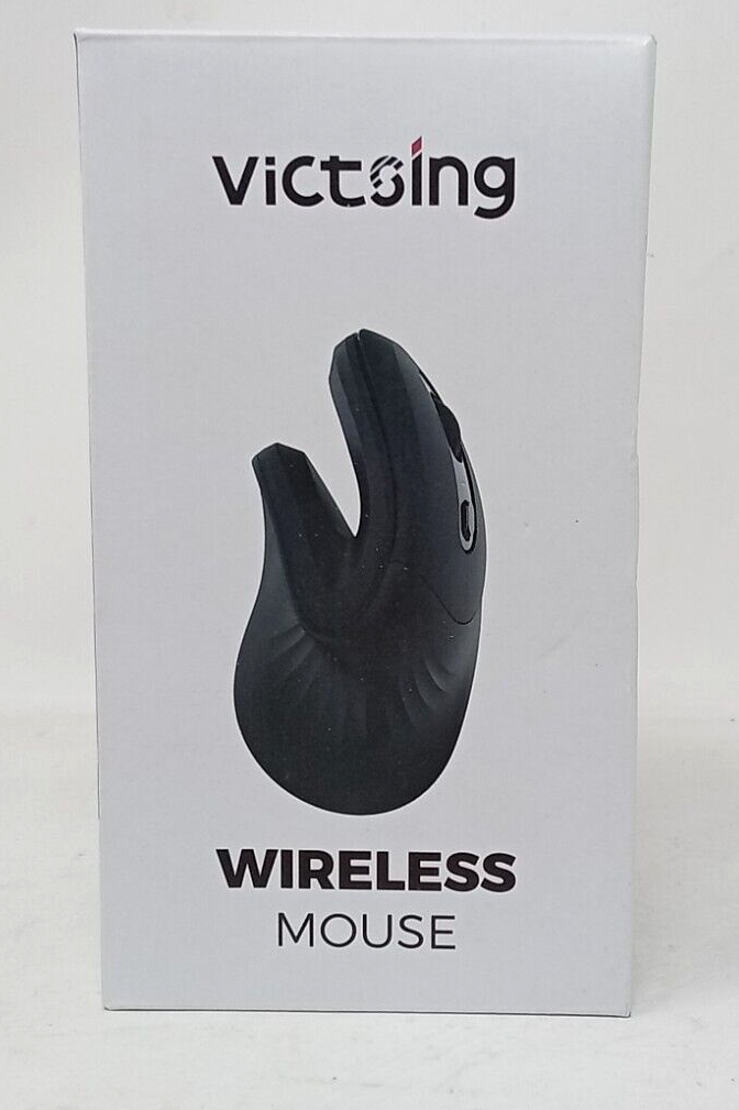 Victsing PC283A Ergonomic Vertical Wireless Mouse, Black, FR