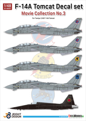 1/48 F-14A Tomcat Decal set Movie Collection No.1 for Tamiya [JEIGHT Design]