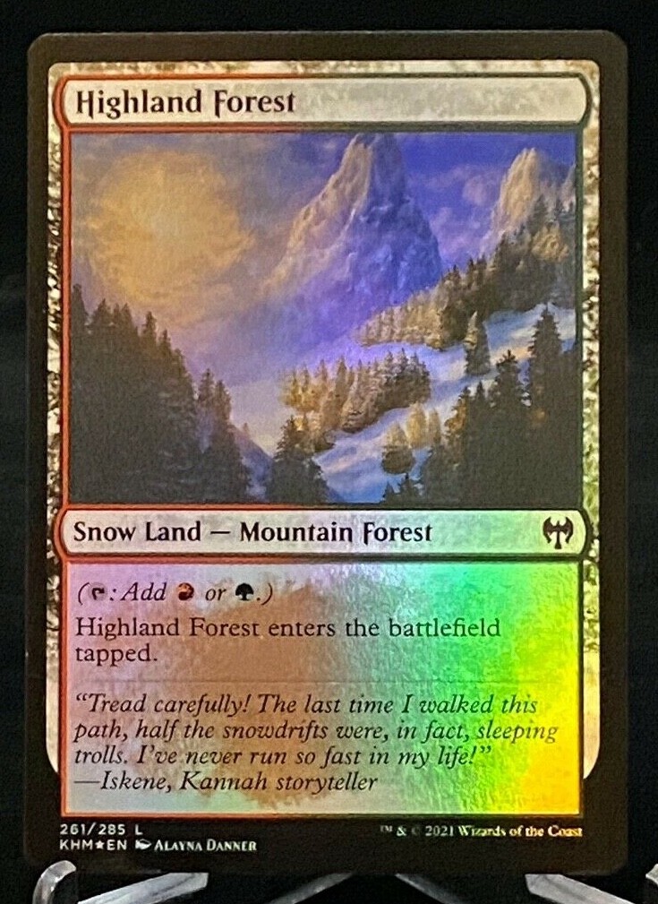 MTG Kaldheim Snow Land Mountain Forest Foil - Highland