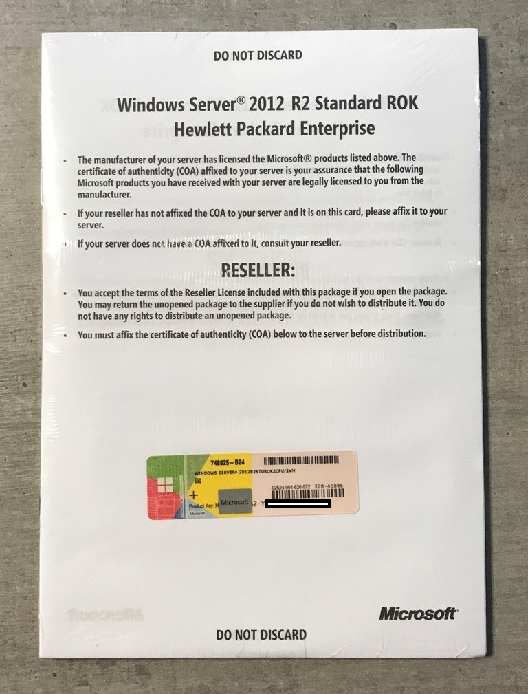 MS Windows Server 2012 Standard R2 OEM Vollversion fr HP(E) Server multilingual