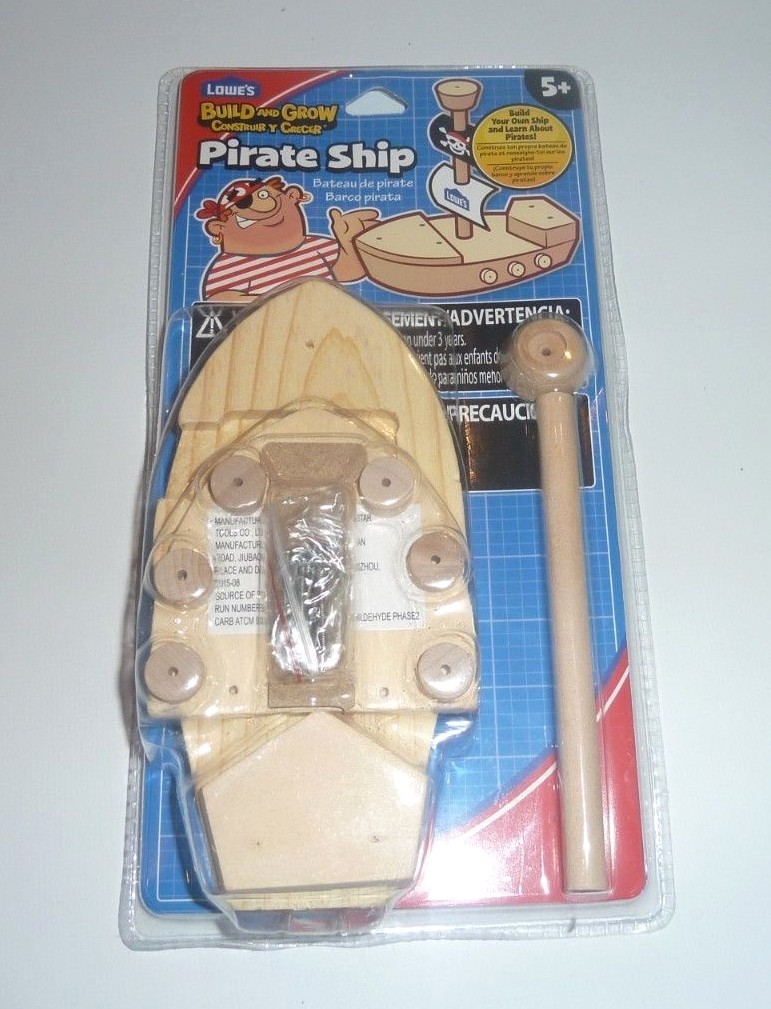 Lowe's Build and Grow Kit Kid's Wood Craft Pirate Ship