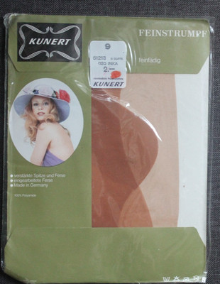 Vintage Kunert RHT Nylons Gr. 9 Inka Strümpfe Strapsstümpfe B-Sorte Neu OVP