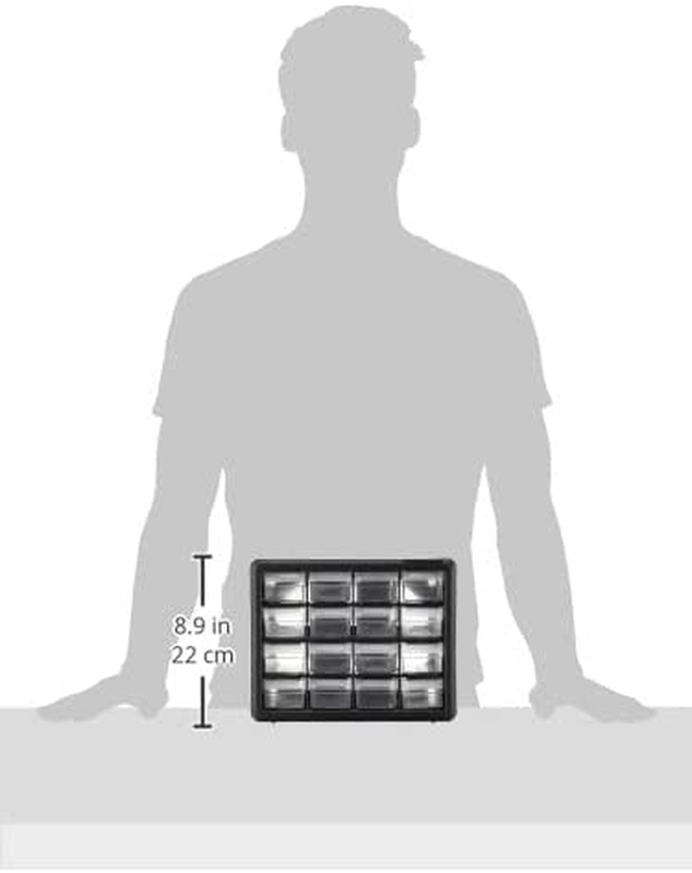 16 Drawers Plastic Parts Cabinet Hardware Organizer Craft Storage Container Bin