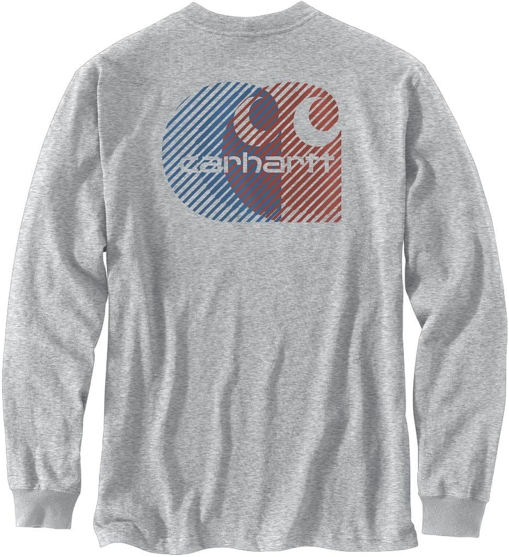 Carhartt mens Relaxed Fit Heavyweight Long-sleeve Pocket C Graphic T-shirt