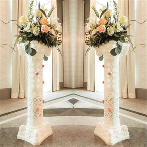 2Pc 100cm White Plastic Roman Pillar Wedding Columns Garden Venue 2Pc 100cm White Plastic Roman Pillar Wedding Columns Garden Venue