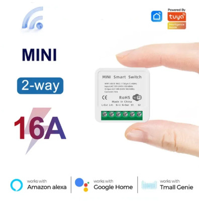 Tuya Mini 16A WiFi Switch Smart Life App 2 Way Control Smart Home Automation Mod
