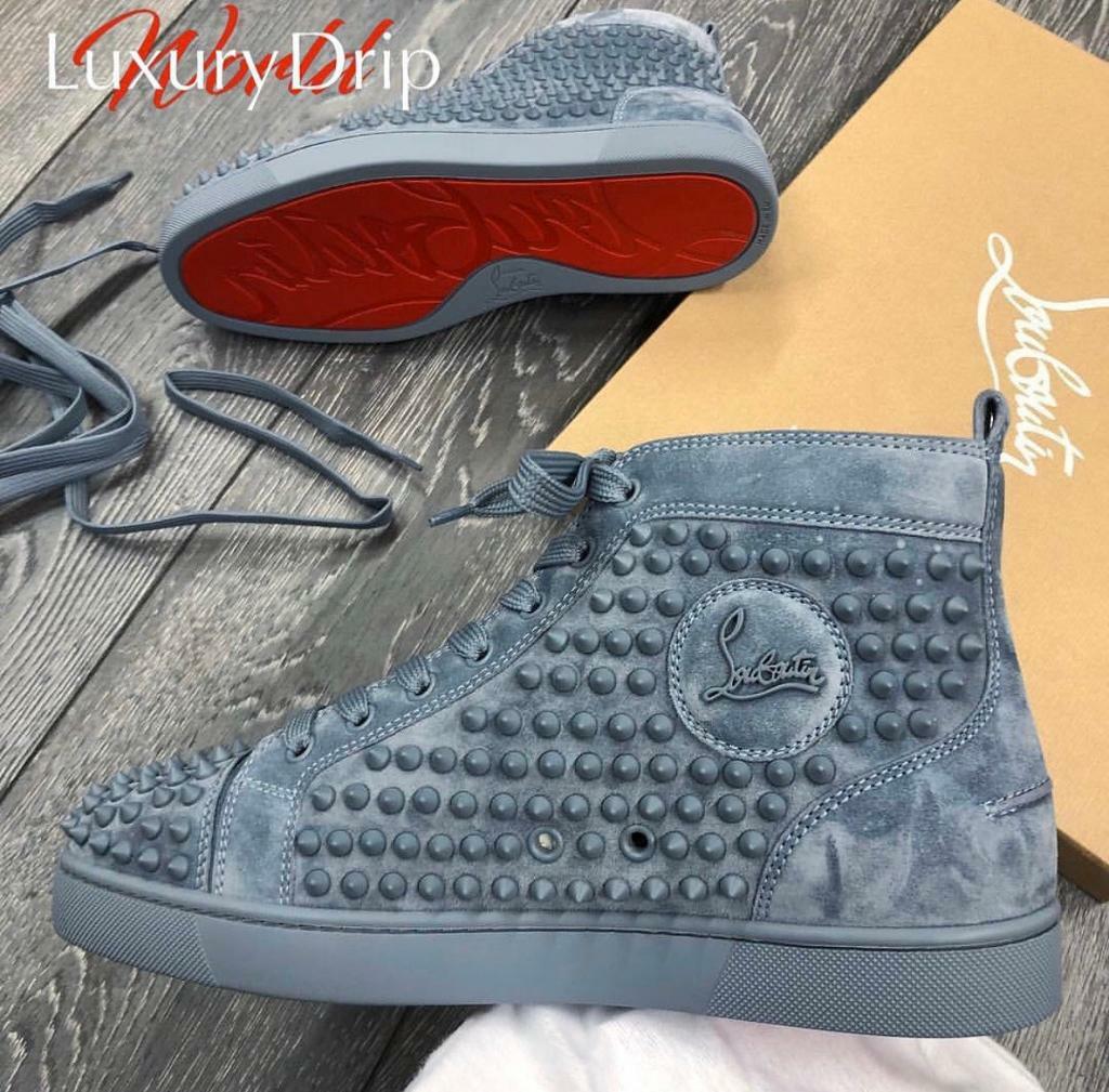 grey louboutin high tops