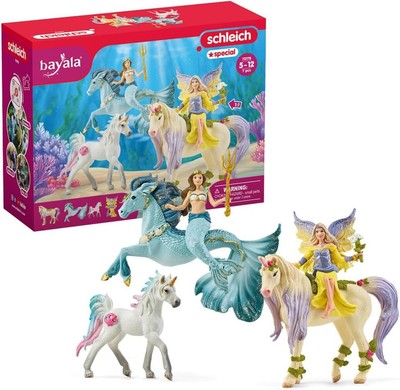 Schleich bayala 5-Piece Starter Set - Fairy Feya, Mermaid Eyela, with... 