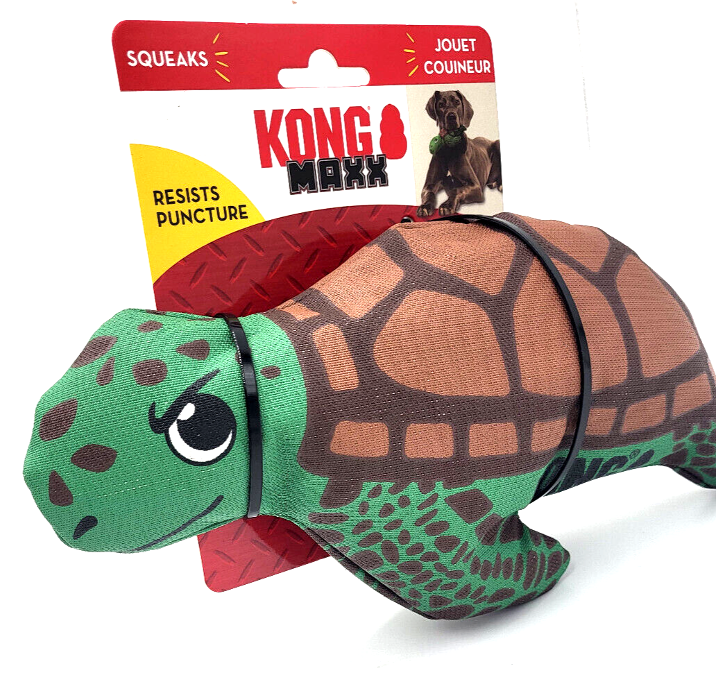 KONG Maxx Turtle Medium Squeaky Durable Puncture Resistant Soft Dog Fetch Toy