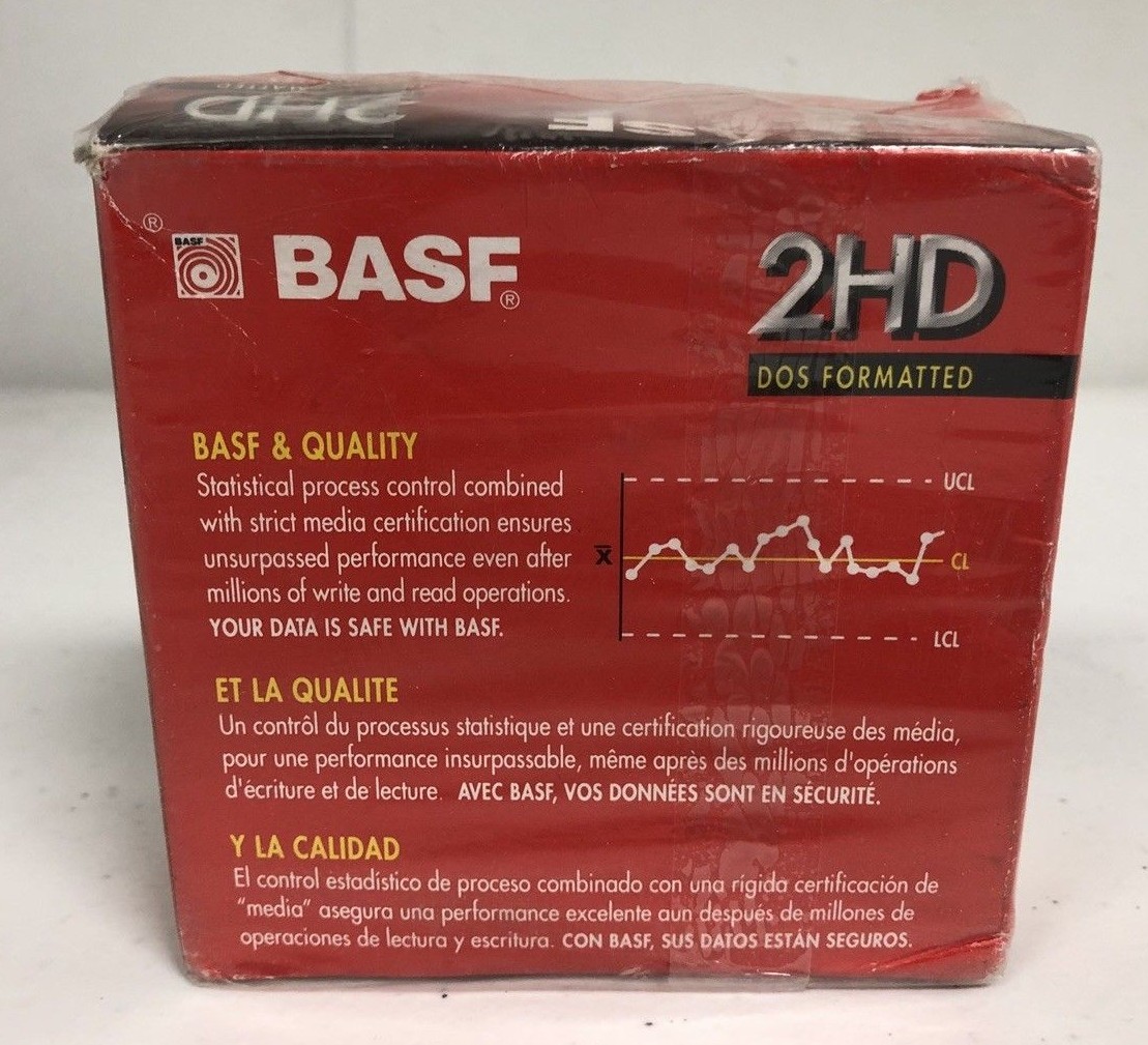 BASF 2HD DOS Formatted High Density 10 Diskettes 3.5