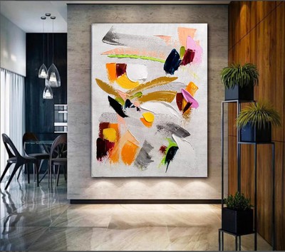 Strokes Abstract Oil Painting Canvas Premium Quality Wall Art Print No Framed