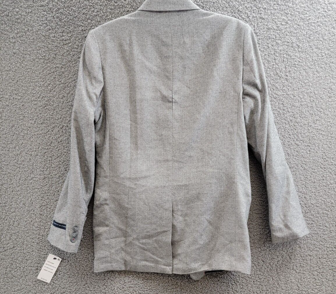 Tommy Hilfiger Brushed Herringbone Jacket Big Boys 20 Dark Gray Button Front L/S - Picture 15 of 19