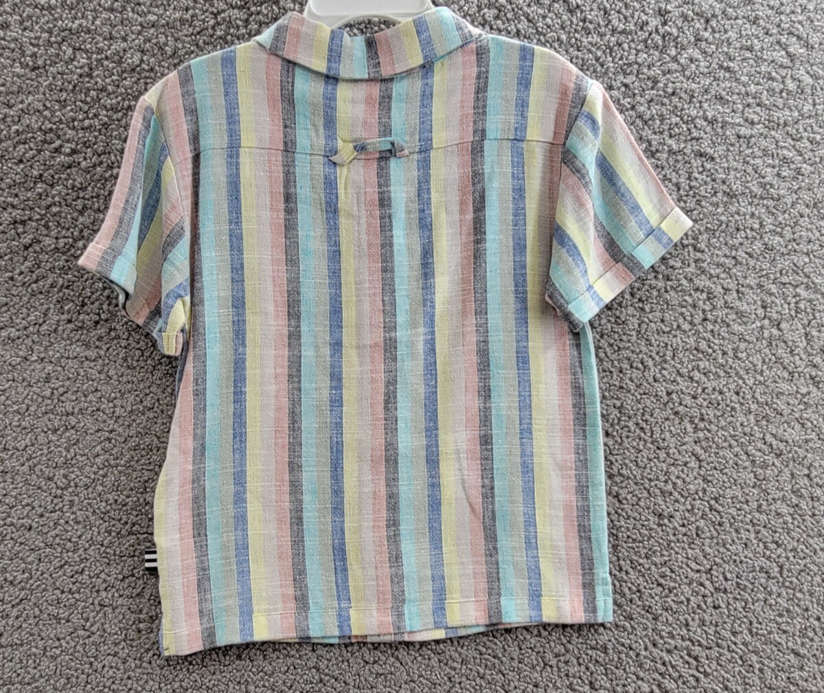 Splendid Santa Monica Button Shirt & Shorts Set Boys 5 Multi Stripe Linen Blend - Picture 10 of 24