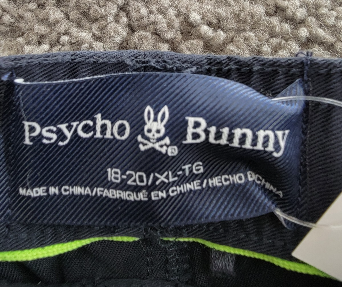 Psycho Bunny Guilford Logo Embroidered Shorts Boys' XL 18-20 Navy Elastic Waist - Picture 10 of 17