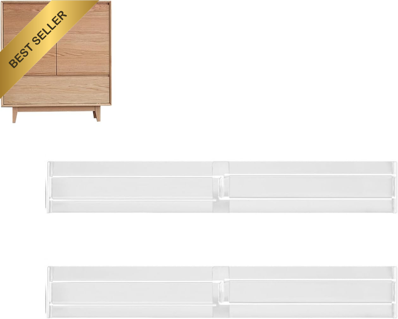2 Pack Adjustable Drawer Dividers, 27.5-52Cm Expandable Organisers for Kitchen,