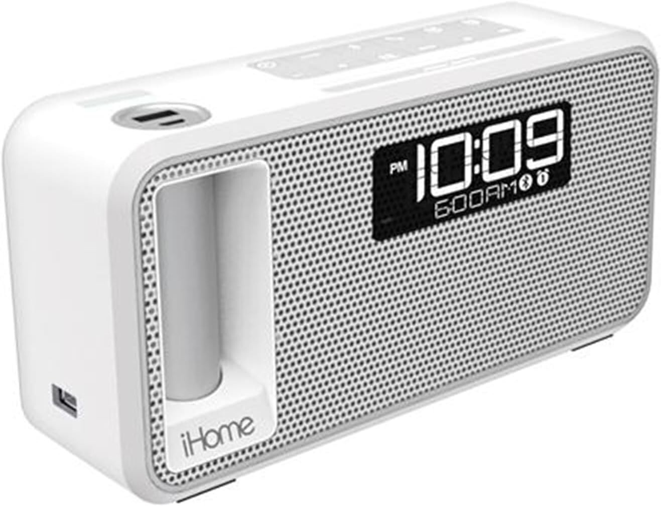 iHome Kineta Стерео Будильник с двойной зарядкой Радио Громкая связь Bluetooth белый