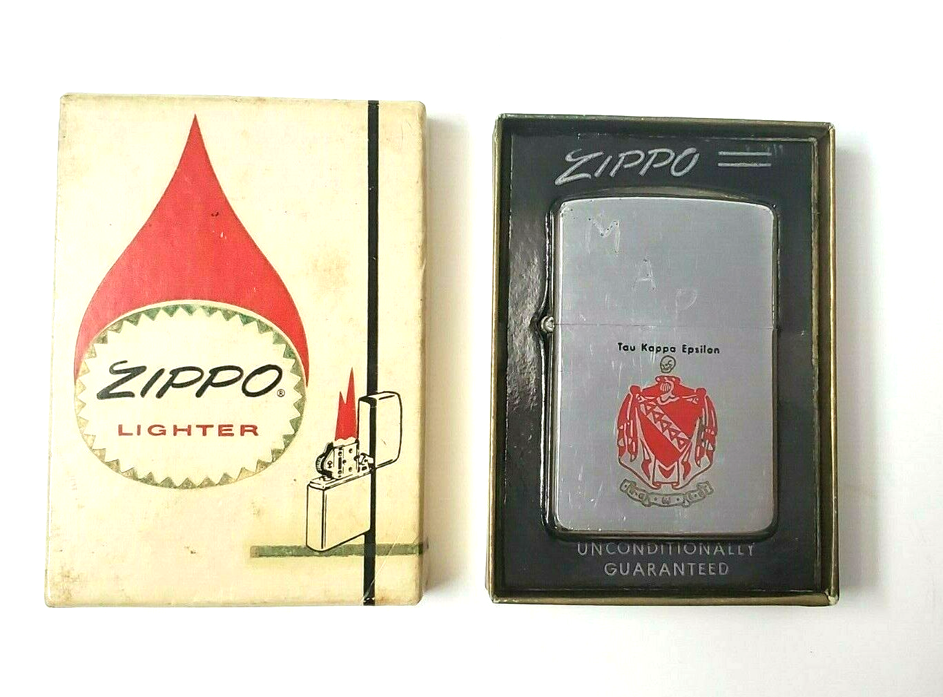 VINTAGE ZIPPO LIGHTER UNIQUE SKULL HEAD FRATERNITY 1962-1963
