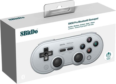 8BitDo - SN30 Pro Wireless Controller with Hall Effect Joysticks - Gray