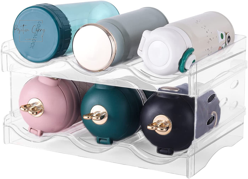 Organizer For Cabinet 2 Pack Plastic Clear Stackable Bottle 