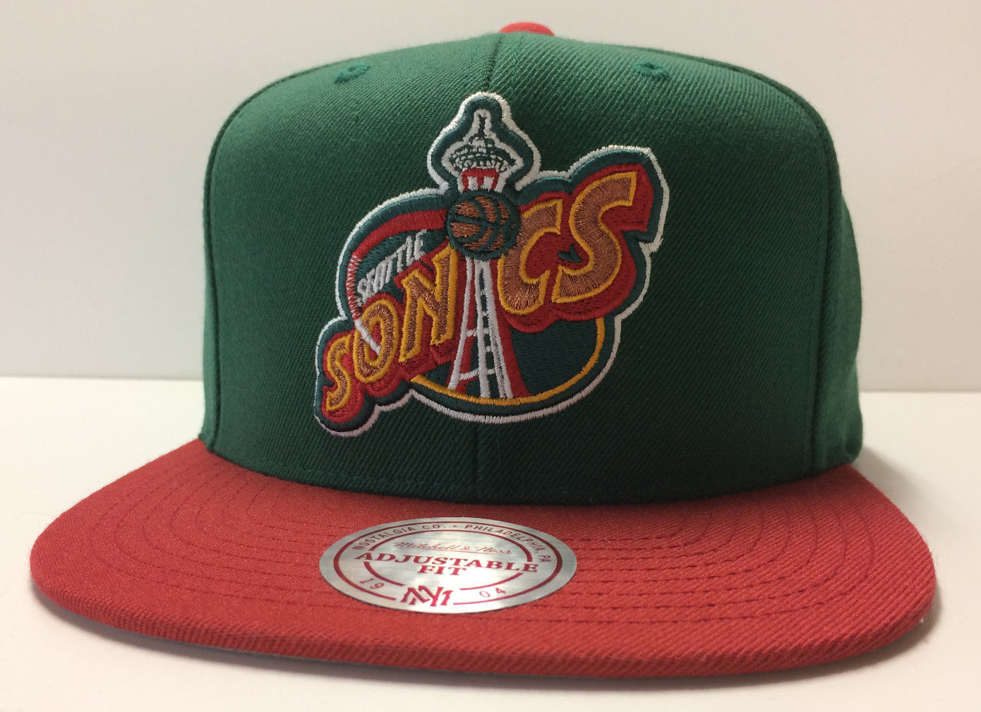 Seattle SuperSonics Mitchell & Ness NBA Snapback Hat XL Logo Seattle SuperSonics Mitchell & Ness NBA Snapback Hat XL Logo