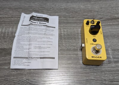 MOOER MICRO SERIES COMPACT PEDAL ACOUSTIKAR YELLOW 3 MODES METAL