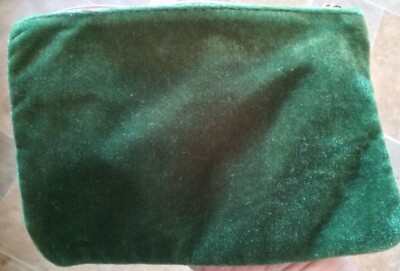 NEW Glam Bag (Bag Only) -Green & Red With IPSY Logo, Velvet Soft-FREE SHIPPING