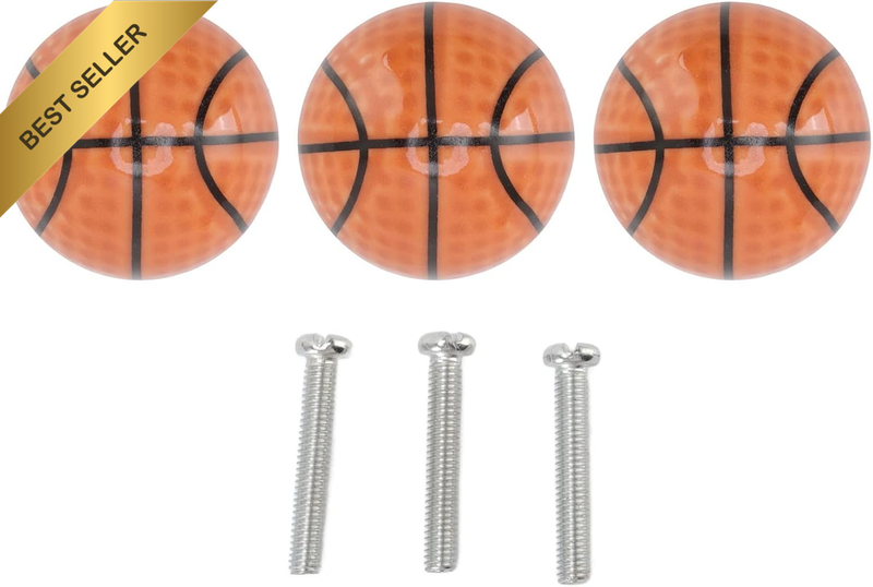 Cabinet Knobs, Ceramic Basketball Shaped Knobs with Single Hole Design, Basketba