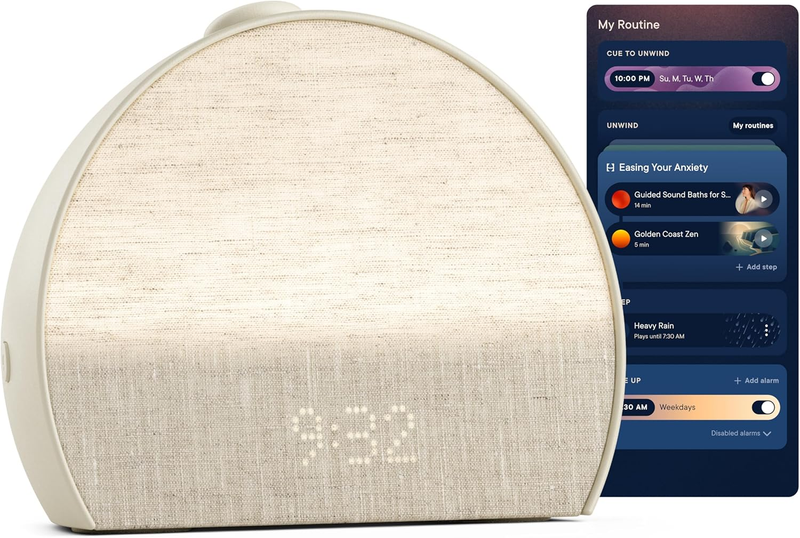 Hatch Restore 3 Sunrise Alarm Clock, Sound Machine, Smart Light (Putty) - White