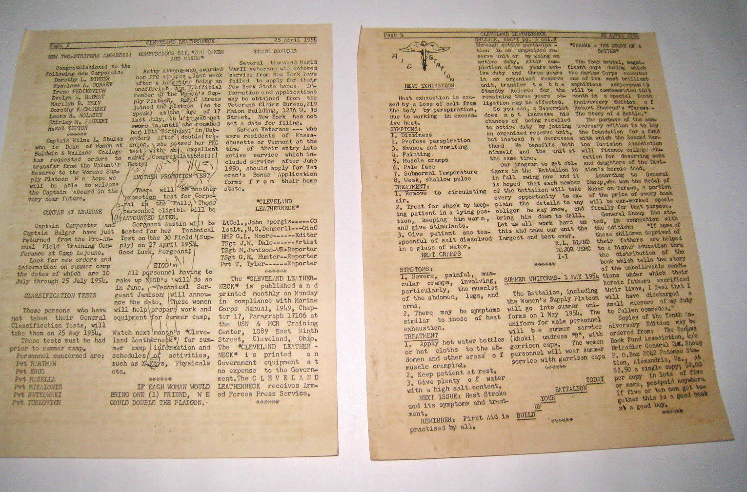 April 26 1958 Cleveland Leatherneck Official Publication 11th Infantry Battalion