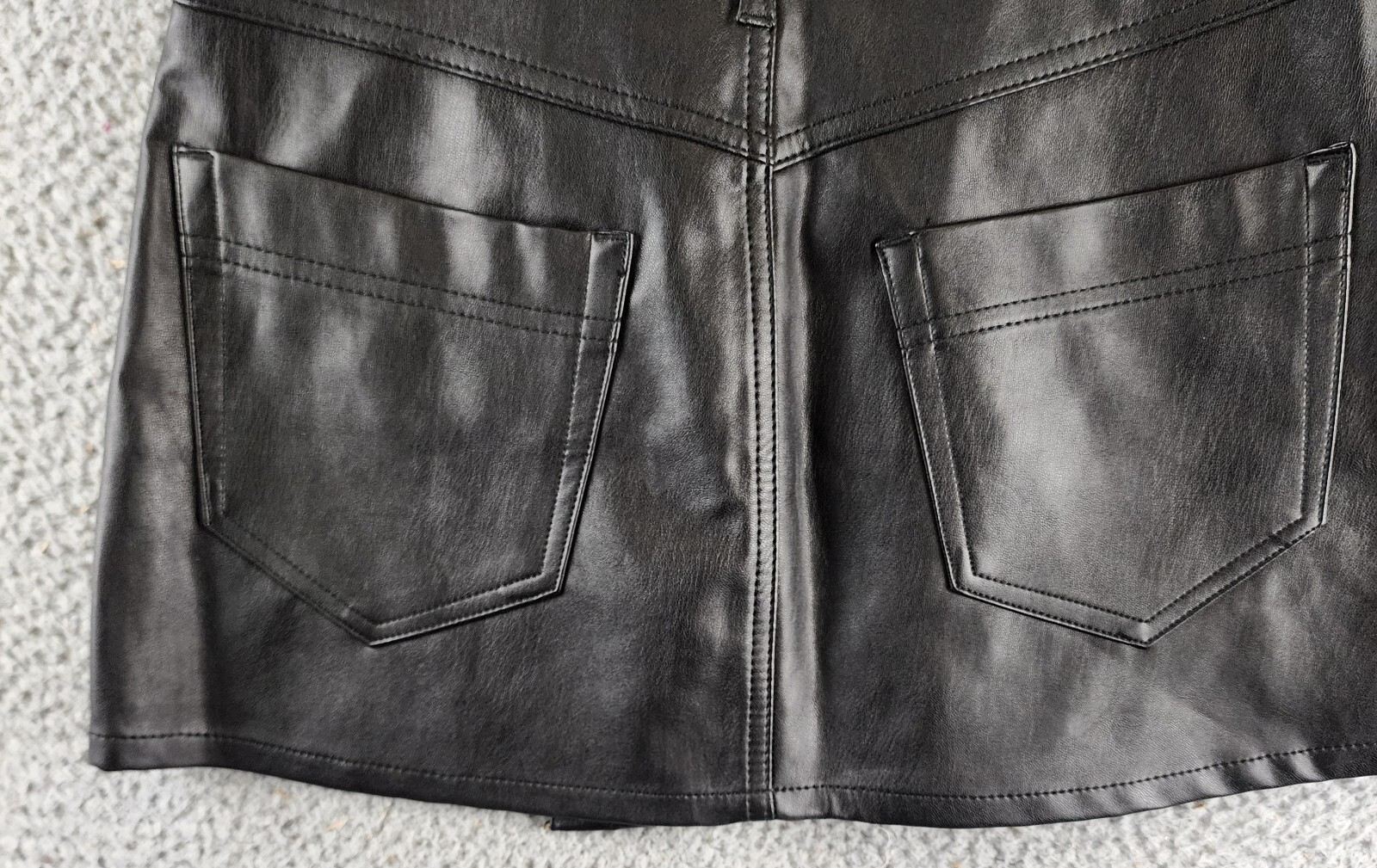 Free People Wynne Vegan Skirt Women's 25 Black Asymmetric Zip/Button Closure - Picture 12 of 13