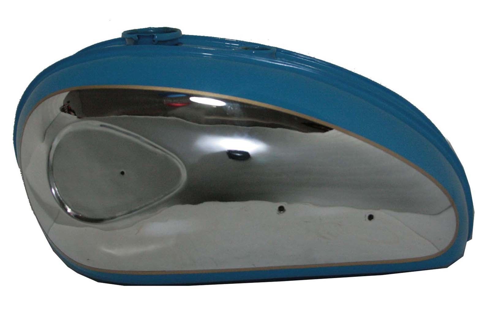 1960 BSA C15 B40 Ss80 SS90 Blue Paint Chrome Plated Petrol Tank