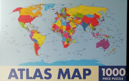 1000 piece Jigsaw puzzle titled Atlas Map | eBay UK