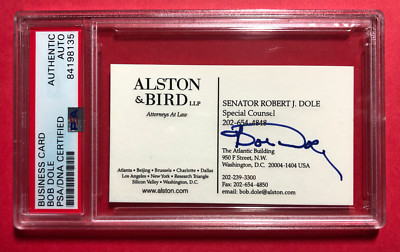 SENATOR ROBERT DOLE BOB DOLE  PSA-DNA AUTO AUTOGRAPHED SIGNED BUSINESS CARD