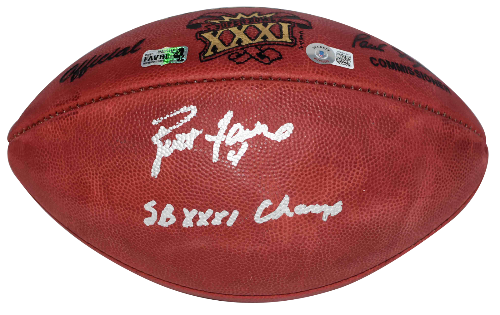 BRETT FAVRE SIGNED PACKERS SUPER BOWL 31 WILSON FOOTBALL W
