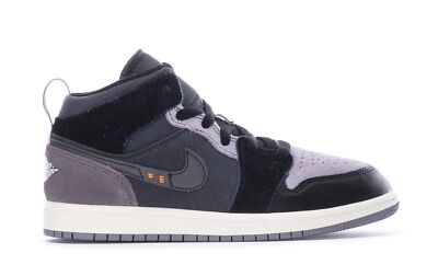 Little Kids Jordan 1 Mid SE Craft Black/Cement Grey-Lt Graphite (DV0436 001)