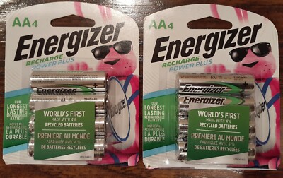 8 Energizer Rechargeable AA Batteries NiMH 2300 mAh Pre-Charged (Power Plus)!