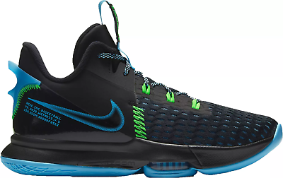 AUTHENTIC NIKE LeBron Witness 5 Blk Blue Lagoon Green Basketball