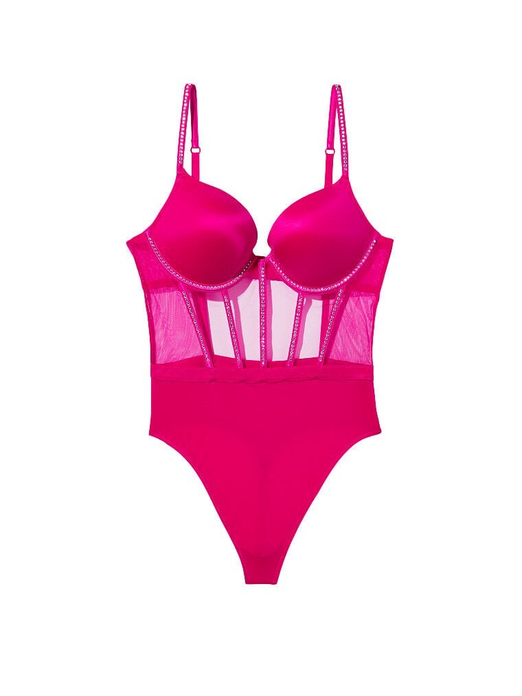 

Victorias Secret VERY SEXY Subtle Shine Push-Up Teddy - ярко-розовый горный хрусталь