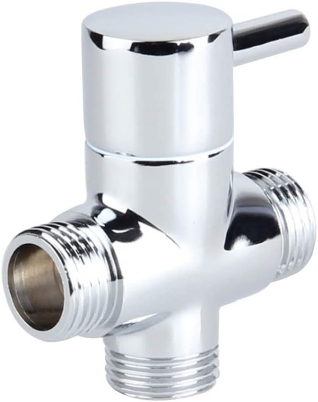 Shower Diverter Valve Replacement, 3 Way T-Adapter Shut-Off Valve for Shower Hea