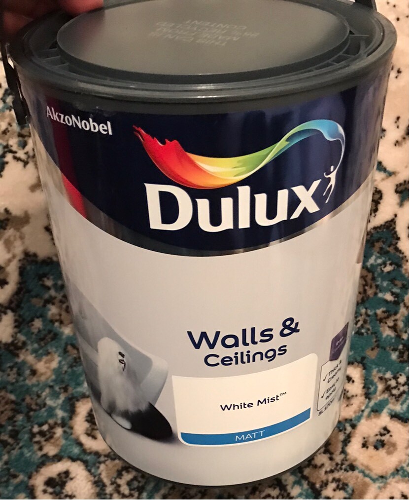 Brand New 5 litres Dulux Paint, Matt White Mist wall and ceiling